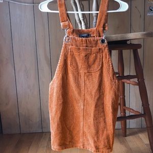 corduroy overall mini dress